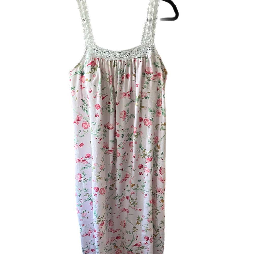 Romantic Floral crochet Lace stretchy nightie granny gown slerpwear